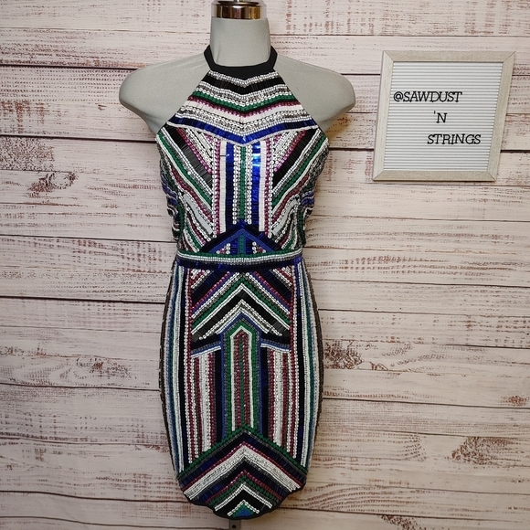 NBD x Naven Twins Involved Beaded Dress Size M - Picture 3 of 16